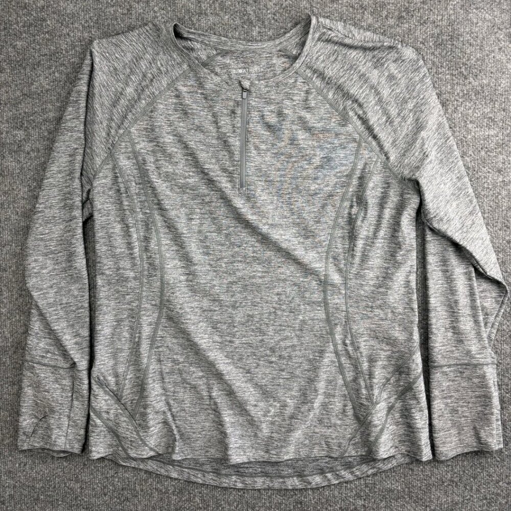 Athleta Half Zip Athletic Top Gray Women's Size XL